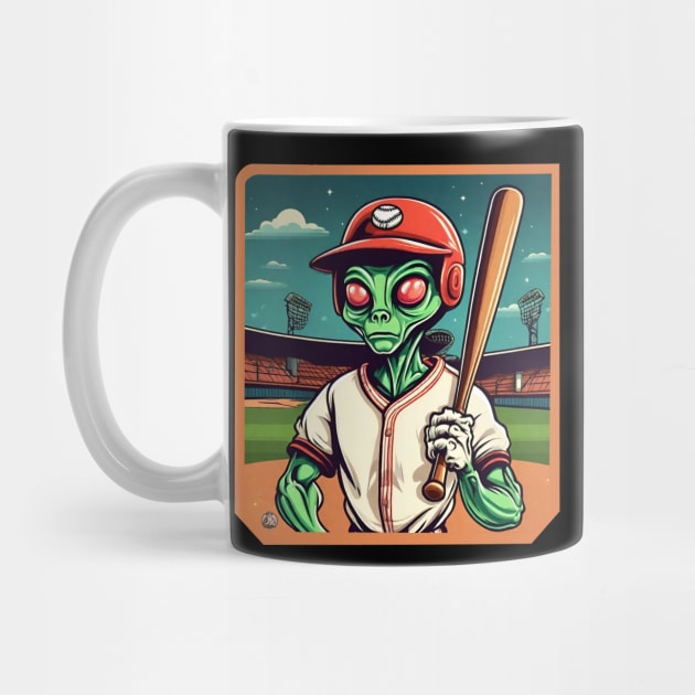 Alien baseball player by Ilustradamus